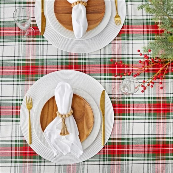 DII Tartan Plaid Collection Holiday Dining Table & Kitchen Décor, Rectangle - Picture 5 of 7